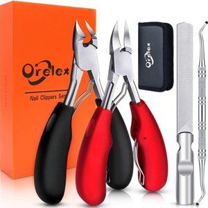 Toenail Clippers for Seniors Thick Toenails, Toe Nail Clippers Set for Ingrown